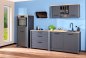 Preview: Spülenschrank VENETO 130x60cm, Anthrazit / Artisan Eiche Nb.
