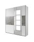 Preview: Schwebetürenkleiderschrank PRENZLAU, alpinweiß o. grau-metallic / stone grey - B 175 cm