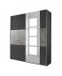 Preview: Schwebetürenkleiderschrank PRENZLAU, alpinweiß o. grau-metallic / stone grey - B 175 cm