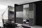 Preview: Schwebetürenkleiderschrank PRENZLAU, alpinweiß o. grau-metallic / stone grey - B 218 cm