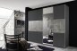 Preview: Schwebetürenkleiderschrank PRENZLAU, alpinweiß o. grau-metallic / stone grey - B 261 cm