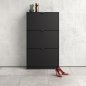 Preview: Schuhschrank SHOES, 3 Klappen - Mattschwarz