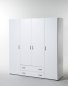 Preview: Drehtürenschrank BASE 4-trg. - Weiß - 160 cm