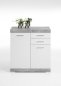 Preview: Kommode BRISTOL 2 XL, Beton Light Atelier/Weiß-Edelglanz
