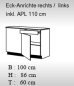 Preview: Eckanrichte DARIA/DAVOS 110x86x60cm - Artisan Eiche Nachbildung/Lacklaminat Schiefer