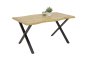 Preview: Esstisch GERDA III  140 x 90 cm - Wildeiche Dekor m. Baumkante