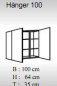 Preview: Hängeschrank MATRIX 100x64cm, Weiß / Weiß Kassette