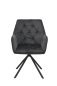 Preview: Sessel INGE I  - Vintage Anthrazit - Gestell Metall Schwarz