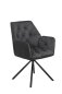 Preview: Sessel INGE I  - Vintage Anthrazit - Gestell Metall Schwarz