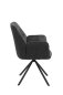 Preview: Sessel INGE I  - Vintage Anthrazit - Gestell Metall Schwarz
