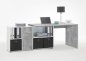Preview: Winkelschreibtisch Lex 1, Beton Light Atelier / Weiß Nachbildung