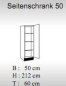 Preview: Seitenschrank JUDITH 50x212x60cm, Trüffeleiche / Hochglanz-Weiß