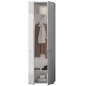 Preview: Garderobenhochschrank THESSA - Grau/Grau Hochglanz