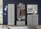 Preview: Garderobenhochschrank THESSA - Grau/Grau Hochglanz