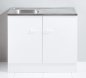 Preview: Spülenschrank mit Auflagenspüle TOP 100x60cm, Weiß / Weiß