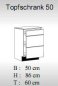 Preview: Topfschrank MATRIX 50x60cm, Weiß / Weiß Kassette