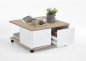 Preview: Couchtisch TWIN 1, Eiche/Weiß-Edelglanz