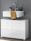Preview: Waschbeckenunterschrank POOL, MDF Weiss Hochglanz