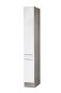 Preview: Apothekerschrank JUDITH 30x212x60cm, Trüffeleiche / Hochglanz-Weiß