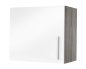 Preview: Hängeschrank JUDITH 60x64cm, Trüffeleiche / Hochglanz-Weiß