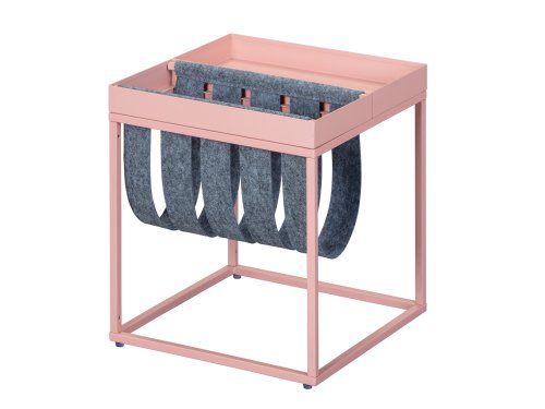 Beistelltisch CLUB NY MAGAZINE - Mellow rose/grau
