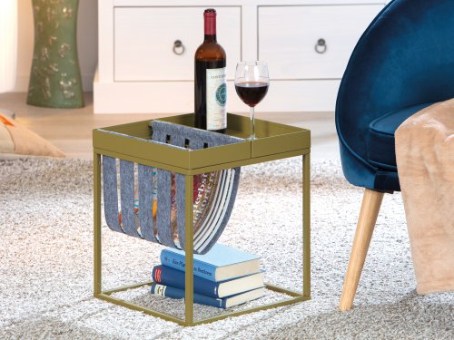 Beistelltisch CLUB NY MAGAZINE - Martini Olive/grau