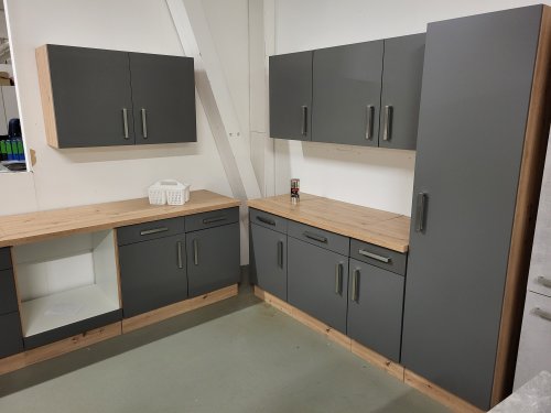 Hängeschrank DARIA/DAVOS 100x64cm - Artisan Eiche Nachbildung/Lacklaminat Schiefer
