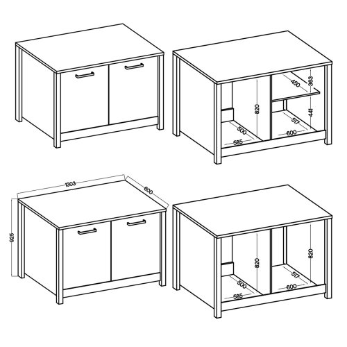 Spülenschrank SICILIA 130x60cm, Weiß / Artisan Eiche Nb.