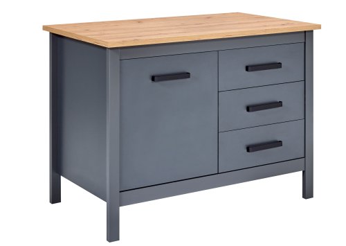 Kücheninsel PIAZZA NERO 1T3S - Artisan Eiche Nb. / Anthrazit