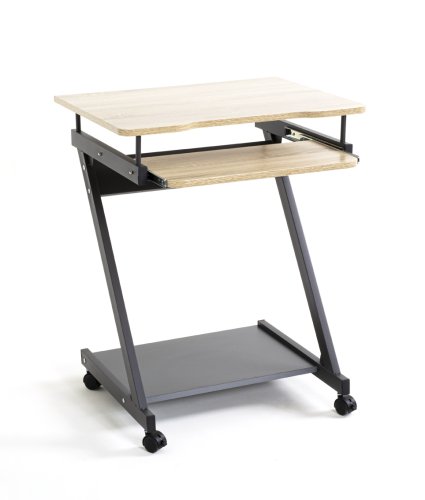 Computertisch auf Rollen - Anthrazit/Eiche
