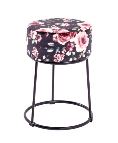 Hocker - Motiv Black Rose/Gestell schwarz