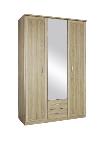 Kleiderschrank TORRENT, 3-trg., 1 Spiegel, 2 Schubkästen