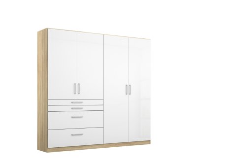 Drehtürenschrank HOMBURG, 4-trg., 4 Schubkästen