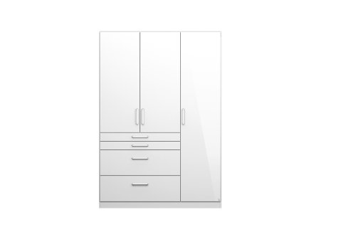 Drehtürenschrank HOMBURG, 3-trg., 4 Schubkästen