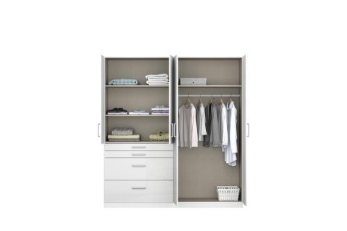 Drehtürenschrank HOMBURG, 4-trg., 4 Schubkästen
