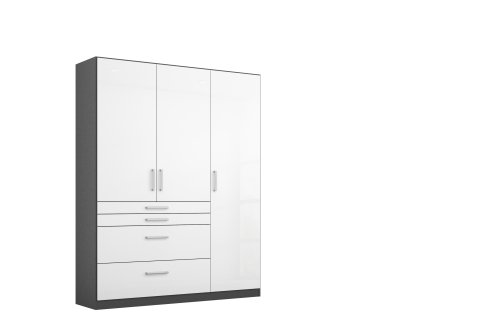 Drehtürenschrank HOMBURG, 3-trg., 4 Schubkästen
