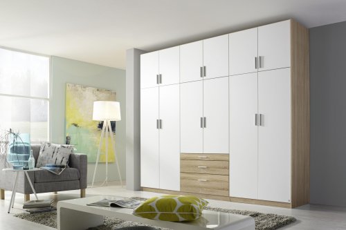 Drehtürenschrank HILDESHEIM-EXTRA, 12-trg., 3 Schubkästen