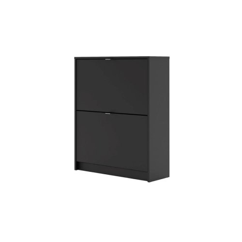 Schuhschrank SHOES, 2 Klappen - Mattschwarz