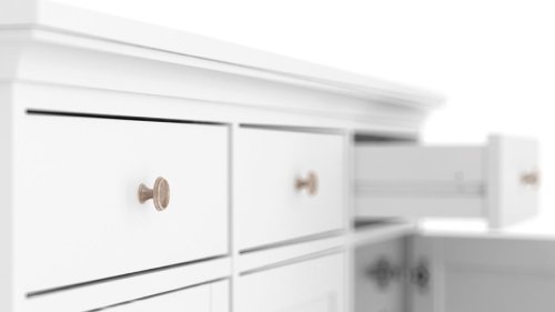 Sideboard Paris, 3 Türen und 3 Schubladen - Weiß