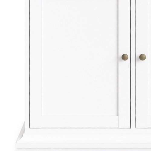Sideboard Paris, 3 Türen und 7 Schubladen - Weiß