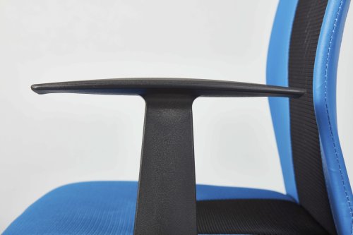 Drehstuhl DONNY - Metall verchromt - Mesh blau