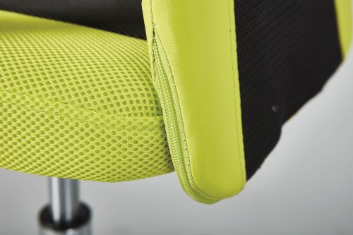 Drehstuhl DONNY - Metall verchromt - Mesh grün