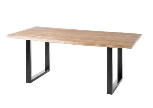 Esstisch INDIA 180x90cm - Akazienholz massiv - Gestell schwarz