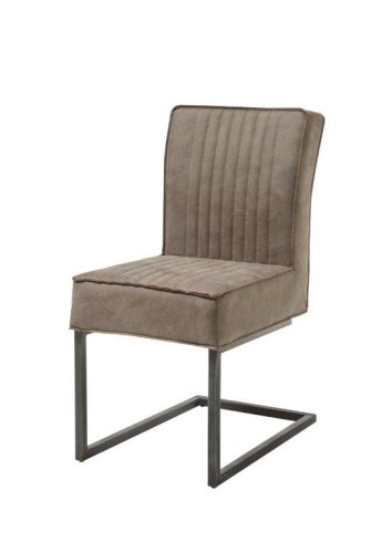 Schwingstuhl LINDA - Microfaser taupe - Gestell Metall schwarz matt