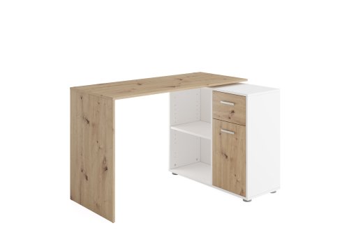 Winkelschreibtisch Albrecht 1, Artisan Oak Nachbildung / Weiß
