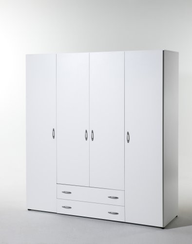 Drehtürenschrank BASE 4-trg. - Weiß - 160 cm