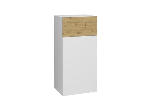 Kommode BELM 2, Brillantweiß/Artisan Eiche