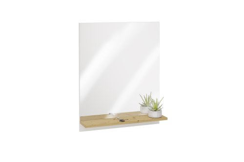 Garderobenspiegel BELM  7, Brillantweiß /Artisan-Oak