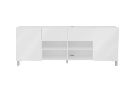 HIFI/TV-Board Brighton 2 XL, Weiß Edelglanz / Hochglanz Weiß