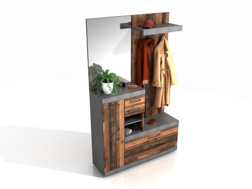Kompaktgarderobe BRISTOL 1000, Matera / Old Style dunkel